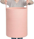 CLHMILY&Z Laundry Hamper Round Storage Rope Basket in Living Room, Bedroom, Laundry Room for Toy, Clothes, Blanket, Pillow (Pink, 80L) by ClhmilyZ