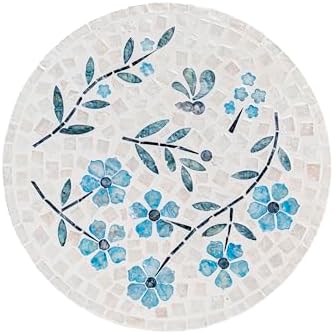 PEMAR 12.6” Handcrafted Capiz Shell Mosaic Lazy Susan – Coastal Floral Rotating Centerpiece for Dining Table, Elegant Beach House & Farmhouse Home Décor, Luxury Hostess & Housewarming Gift by PEMAR