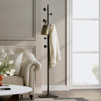 Coat rack freestanding,Coat tree freestanding heavy duty with 7 ball hooks,Coat hanger stand with metal base for entryway hallway bedroom - Image 4