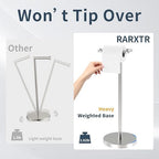 RARXTR Toilet Paper Holder Stand, Post Pivoting Design Free Standing Toilet Paper Holder, SUS304 Stainless Steel Toilet Paper Roll Holder, Heavy Stable Base (Brushed Nickel) - Image 4