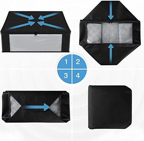 HomeHacks 10-Pack Clothes Organizer Storage Bags, 35L Storage Bins, Black - Image 7