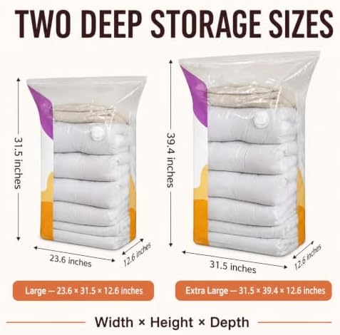 3 Pack L No-Pump Vacuum Storage Bags, 31.5 x 23.6 x 12.6 Inch Space Saver Bags for Comforters, Blankets, Clothes and Bedding - Image 6