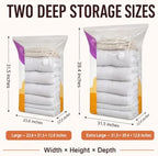 5 Pack L No-Pump Vacuum Storage Bags, 31.5 x 23.6 x 12.6 Inch Space Saver Bags for Comforters, Blankets, Clothes and Bedding - Image 3