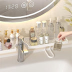 Sink Organizer Rack,No-Drill Freestanding Carbon Steel Faucet Storage Shelf, Washbasin Shelf, Tool-Free Organizer, Space-Saving Bathroom Countertop Organizer, Easy Drainage New (White Large) - Image 3