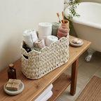 Coeusy Wicker Toilet Paper Storage Basket, Scalloped Basket for Bathroom - Image 3