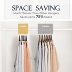 HOUSE DAY Black Velvet Hangers 60 Pack, Premium Non-Slip Felt Hangers, Sturdy Black Clothes Coat Hanger Heavy Duty, Durable Suit Hanger for Space Saving, No Marks Gold Hook - Image 4