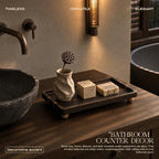 Dark Acacia Rustic Bathroom Tray for Kitchen Counter, Sink, Vanity, Brown - Image 3