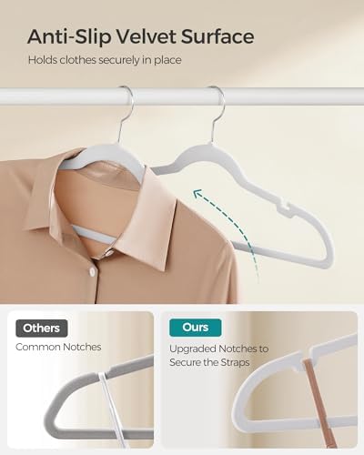 SONGMICS Velvet Hangers 50 Pack, Non-Slip Clothes Hangers, Space-Saving - Image 3