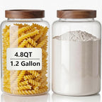 Joypeace 2 Pack 1.2 Gallon Large Glass Jars with Airtight Screw-On Lids, 155 oz Food Storage Containers, Large Canisters for Flour, Rice, Sugar, and Dry Goods to Organize Your Kitchen Pantry by Unknown