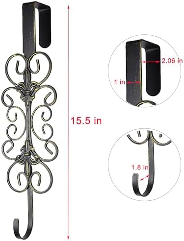 2 PCS Wreath Hangers for Front Door 15.5" Wreath Hook Over the Door - Image 3