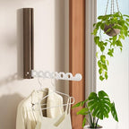 Natural Wood Folding Clothes Hanger Rack for Laundry Room, Wall Mounted Clothes Drying Rack, Laundry Drying Rack Foldable, Perfect for Small Spaces, Walnut Wood Black - Image 7