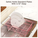 MAJALiS Pink Expandable Dish Drying Rack Over Sink with Anti-Slip Grip - Image 7