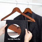 TOPIA HANGER Walnut Wooden Hangers 30 Pack, Heavy Duty Clothes Hangers - Image 6
