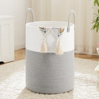 Artfeel Laundry Basket,Woven Cotton Rope Laundry Hamper,80L for Decorative Storage of Dirty Clothes,Toys and Blankets in Bathroom,Baby Room and Living Room by Artfeel