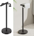 BESy Matte Black Freestanding Toilet Paper Holder Stand Free Standing by BESy