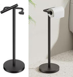 BESy Matte Black Freestanding Toilet Paper Holder Stand Free Standing by BESy