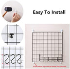 Feadily 6 Pack Metal Grid Panel, 13.8" x 13.8" Black Wire Grid Wall Organizer for Photos, Notes & Decor, Include 2 Hook Racks - Image 7