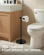 Matte Black Toilet Paper Holder Stand, 4.82 lb Weighted Base, Heavy Duty - Image 2