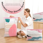 6 Pack No Pump Vacuum Storage Bags, 3D Compression Bags for Storage, (3 Medium & 3 Large) Packed in Frosted Zipper Bag - Image 3