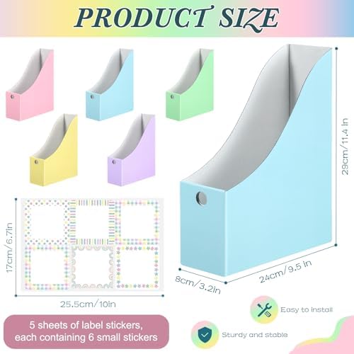 Pasimy 25 Pcs Cardboard Magazine File Holder Magazine Organizer Book Bin - Image 2