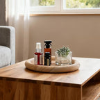 Natural Marble Vanity Tray, 9.45" Sandstone Texture Round Decorative Trays - Image 6