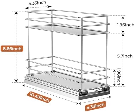Mystozer Pull Out Spice Rack Organizer for Cabinet, Slide Out Spice Racks - Image 3