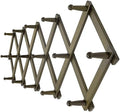 Dseap Accordion Wall Hanger:16'' High Wooden Wall Expandable Coat Rack,Hat Rack Holder,Accordion Hook for Baseball Caps,Coats,16 Peg Hooks,Dark Walnut by Dseap