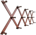 SKOLOO Hat Rack for Wall with 14 Hooks, Solid Wooden, Modern, Expandable Coat Rack Wall Mount for Coats, Hats, Bags, Baseball Caps, Cherry Red by SKOLOO
