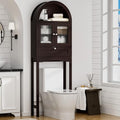 Spurgehom Over The Toilet Storage Cabinet with Glass Door (Coffee) by Spurgehom