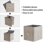 Foldable Storage Cubes Bins ,11 Inch Cloth Storage Cube Fabric Storage Box Cubes Organizer Baskets with Handles for Home Organizer Set of 6 (Cowboy Grey) - Image 6