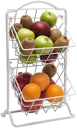 Gourmet Basics by Mikasa General Store 2 Tier Hanging Basket, Antique Black - Image 3