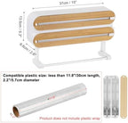 uxcell 3 in 1 14"x2.6" Plastic Wrap Dispenser with Cutter and Magnetic Bottom, Suitable for Tin Foil, Plastic Cling Wrap, Aluminum Foil - Wood Color - Image 2