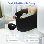 ECDYQXVU 15x10x9 Inch Woven Cotton Rope Storage Basket, Black, 2 Pack - Image 5