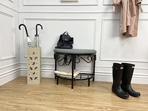 Mango Steam Metal Square Tall 19.5" Umbrella/Cane/Walking Stick/Wrapping Paper Holder, Stand, Rack Organizer (Brollies Almond) - Image 5
