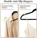 HOUSE DAY Black Velvet Hangers 50 Pack, Non Slip Clothes Hangers 17.25 inch - Image 3