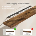 QEEIG Extra Long Floating Shelves for Wall (Brown, Set of 2, 55.1") - Image 4
