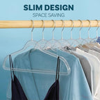 DEILSY™ Clear Thin Hangers with Silver Hook Non-Velvet Hangers 50 Pack - Image 5