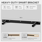Homeforia 20 Inch Floating Shelves, High-End Solid Pine Wood, Set of 4 - Image 4