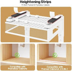 2 Packs 21IN Depth Under Sink Organizer, 2-Tier Pull Out Cabinet Organizer With Smooth Circular Rail, Large Capacity Metal Mesh Sliding Drawers For Bathroom& Kitchen Storage,Height Adjustable –White - Image 5