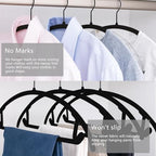 MIZGI Velvet Hangers 60 Pack, Patented Rounded Shoulder Sweater Hangers - Image 4