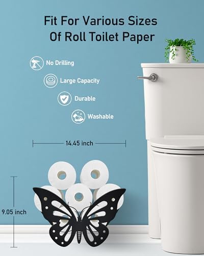 Butterfly Toilet Paper Holder Stand, Cute Decor Toilet Paper Storage - Image 3