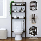 UTEX Behind Toilet Bathroom Organizer, 3-Tier Wood Ladder Shelf, Espresso - Image 5