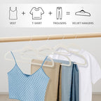 30 Pack White Velvet Hangers, Ultra Slim Non-Slip Felt Coat Suit Hangers with Space Saving 360° Swivel Hook, Modern Clean Look for Closet Organization - Image 5