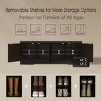 DINZI LVJ Shoe Storage Bench with Cushion, Door, Espresso 47.2" LX17.7 H - Image 3