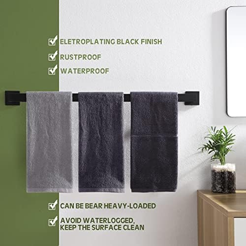 KOKOSIRI 32-Inch Single Towel Bar, Bathroom Kitchen Towel Holder, Wall Mounted SUS304 Stainless Steel Towel Rack, Matte Black, B4003BK-L32 - Image 6