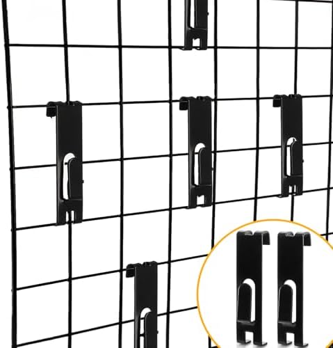 50 Pack Gridwall Hooks, Utility Notch Display Hook, Black Metal Gridwall Picture Hanger, Grid Wall Accessory for Art Clothes Painting, Panel, Pegboard, Shelf, Commercial Display - Image 5