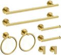 USHOWER 8PCS Light Gold Bathroom Hardware Set, 18-Inch Towel Bar Set by USHOWER