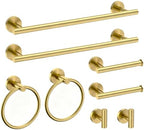 USHOWER 8PCS Light Gold Bathroom Hardware Set, 18-Inch Towel Bar Set by USHOWER