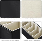 2 Packs Leathers Belt Organizer for Closet and Drawer, Stackable 5 Grids Dresser Drawer Organizers, Belt Tie Holder for Men,Tie Box-Black - Image 5
