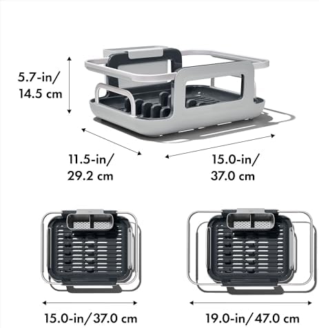 OXO Good Grips Extendable Over-The-Sink Aluminum Drying Dish Rack - Image 5